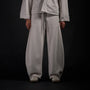 Hakama Sweatpants in TWILIGHT bone, front view on model | Village Hidden in Iron