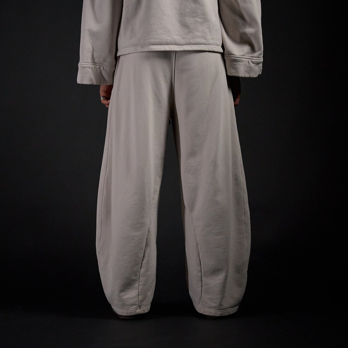 Hakama Sweatpants in TWILIGHT bone, back view on model | Village Hidden in Iron
