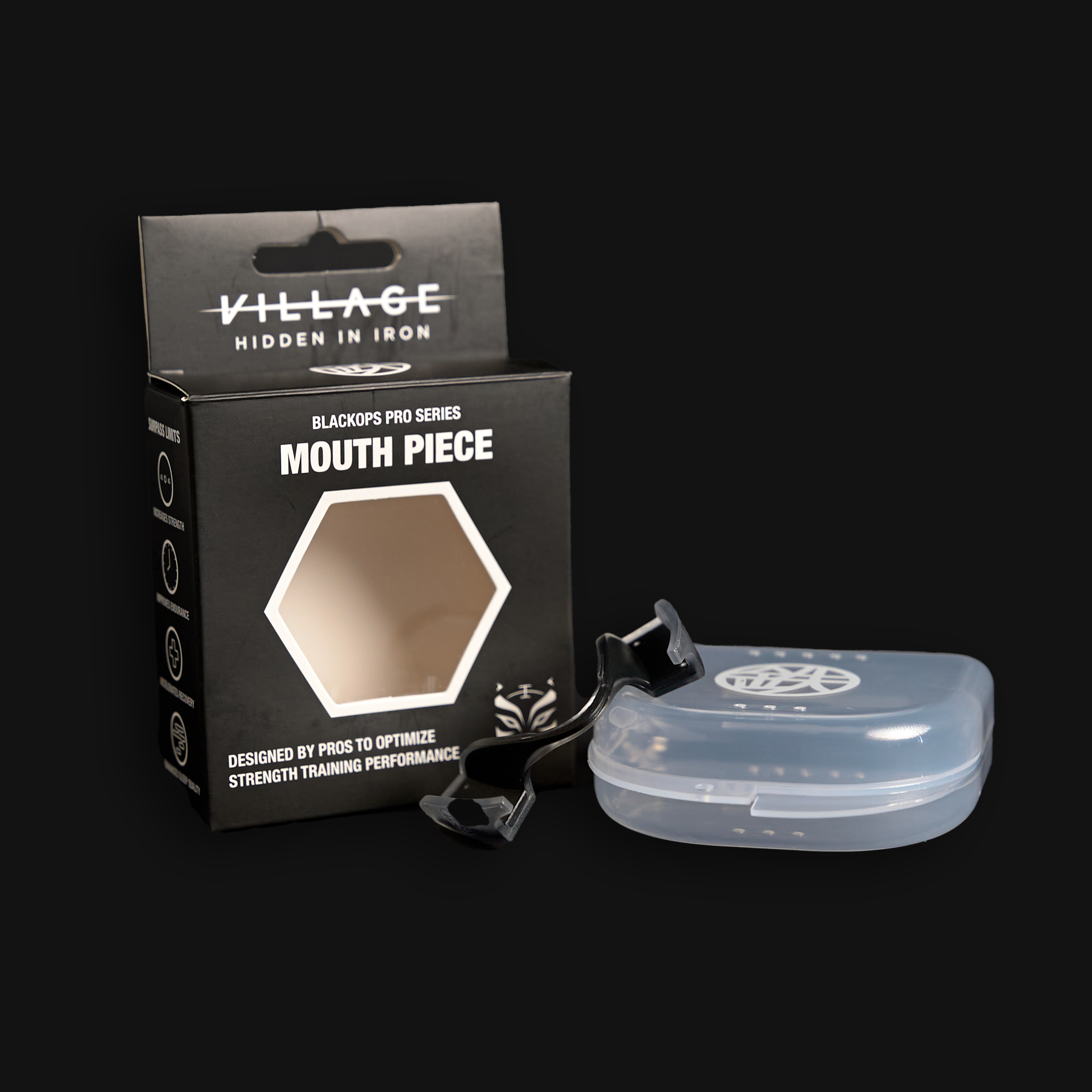 BLACKOPS Pro Mouthguard powerlifting mouthpiece in black