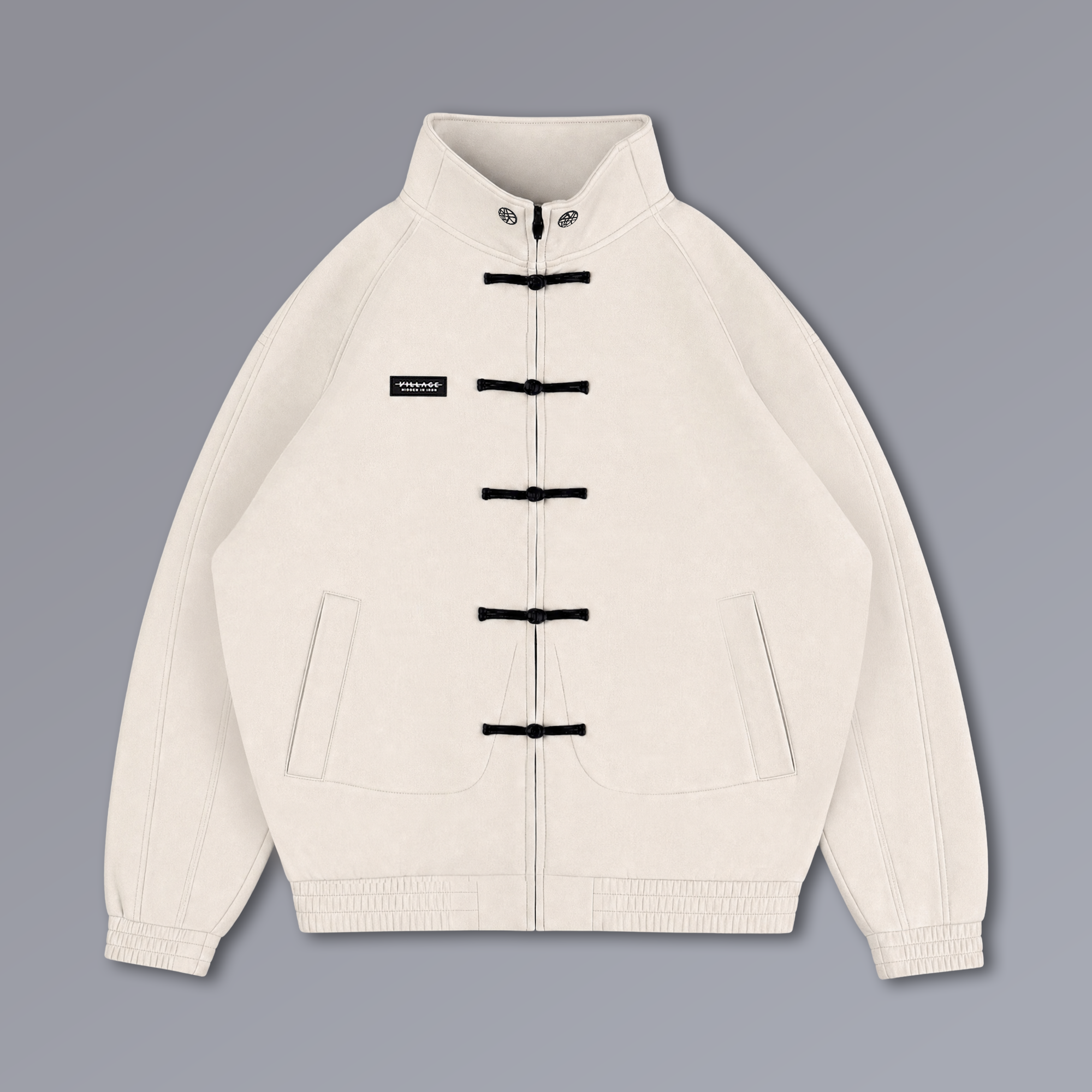 Tang Warmup Jacket in TWILIGHT bone, flat lay | Village Hidden in Iron