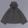 Haori Hoodie in DARKSIDE charcoal grey, flat lay | Village Hidden in Iron
