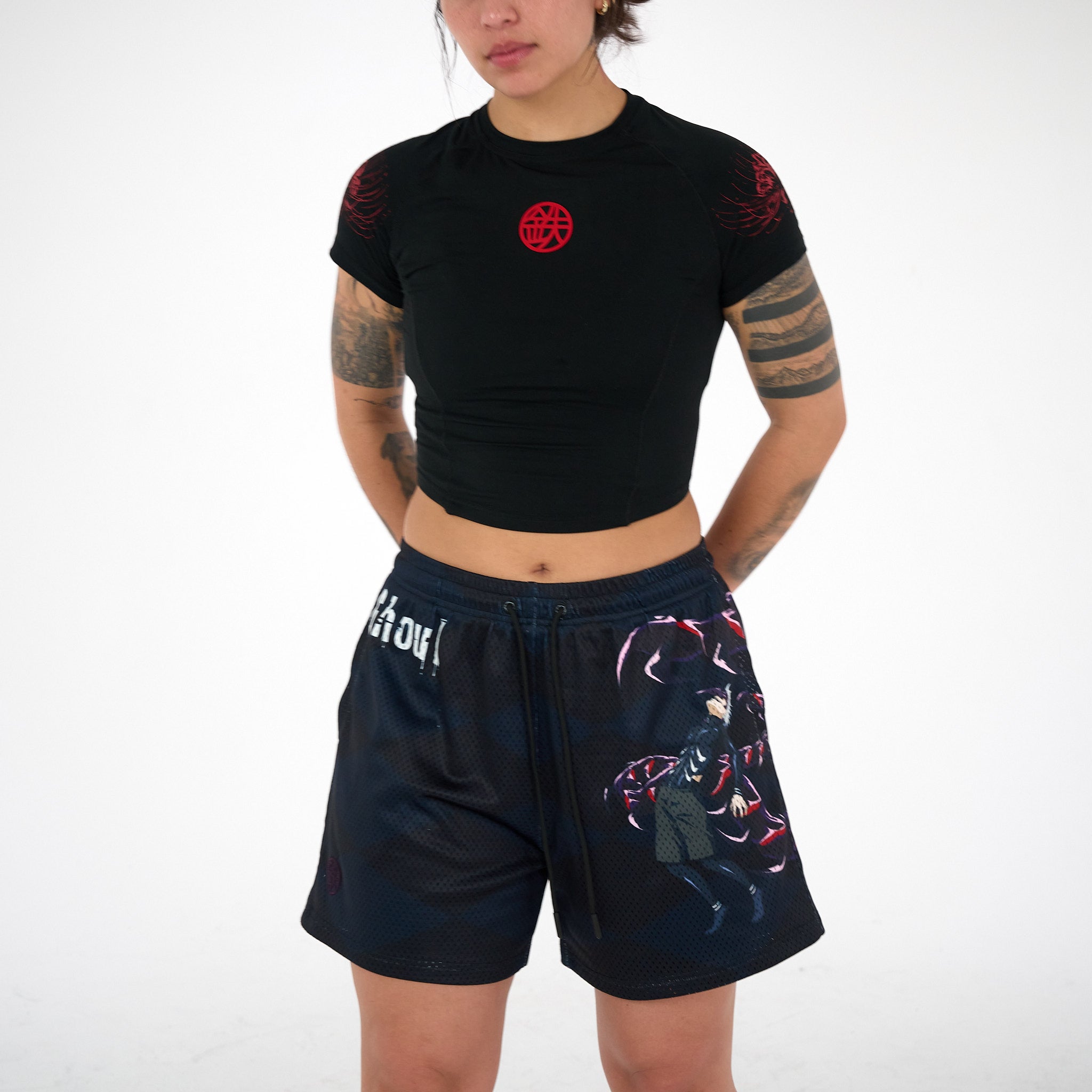 RED SPIDER LILY Baby Tee in Void