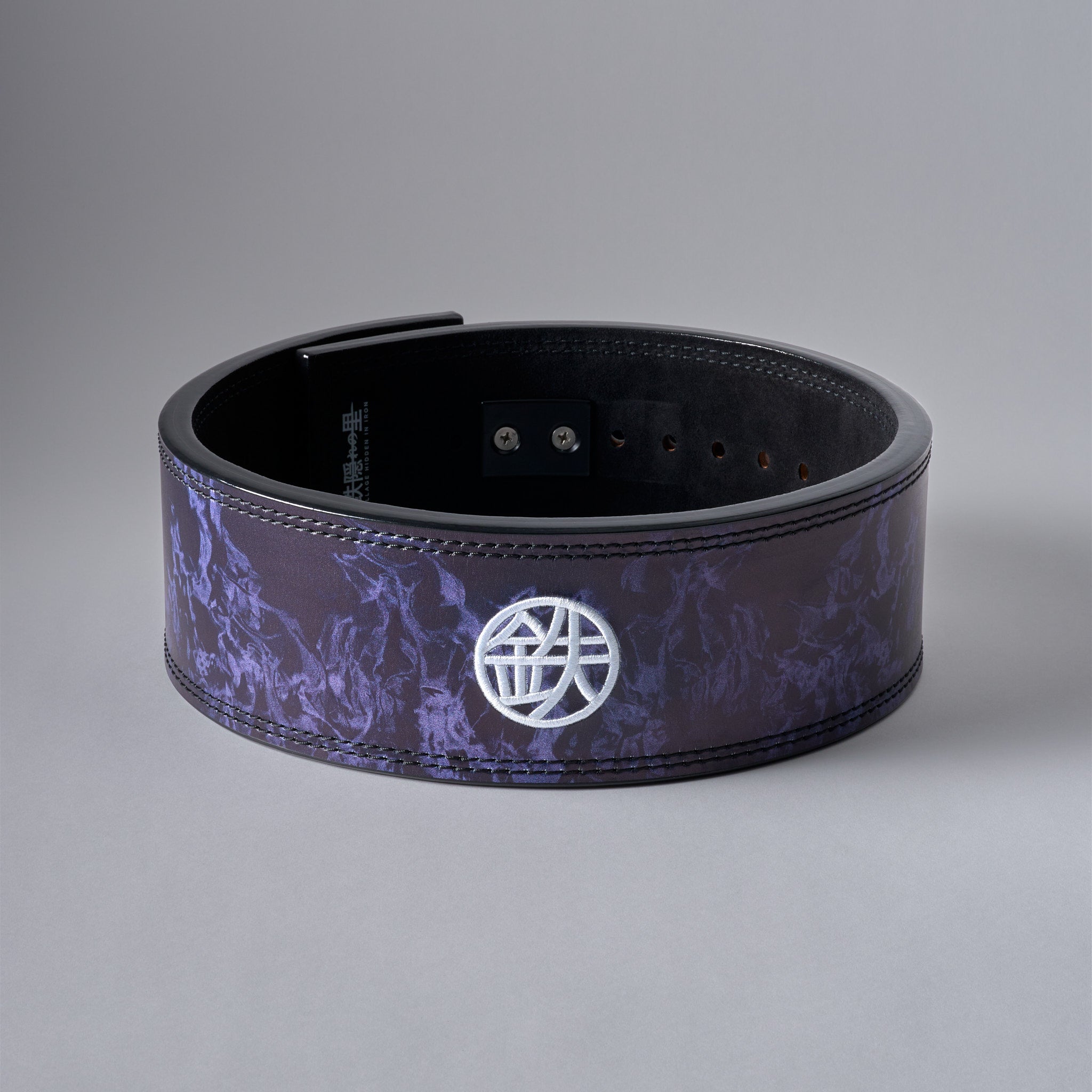 ETERNAL 13mm lever belt in black suede leather with steel lever