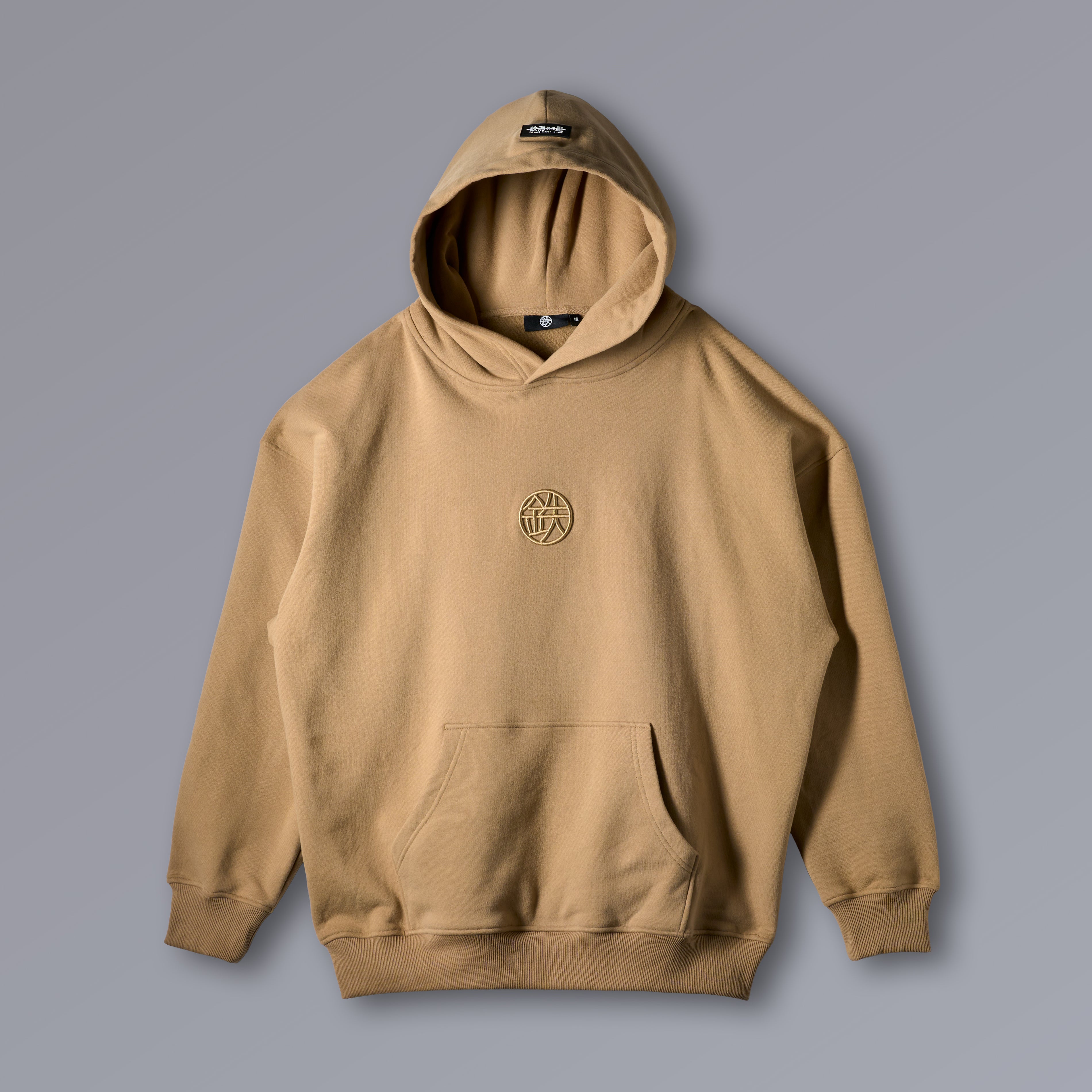 DUNE Hako Hoodie in dune tan, heavyweight minimal gym hoodie
