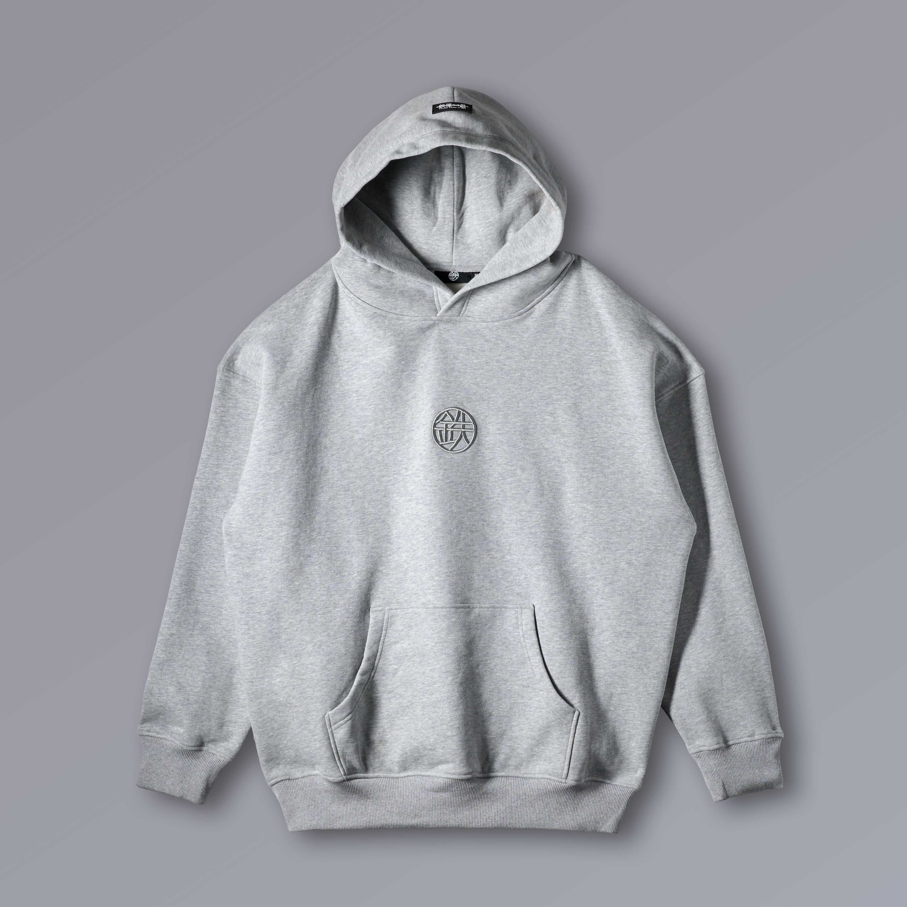 STORM Hako Hoodie in grey, heavyweight minimal gym hoodie