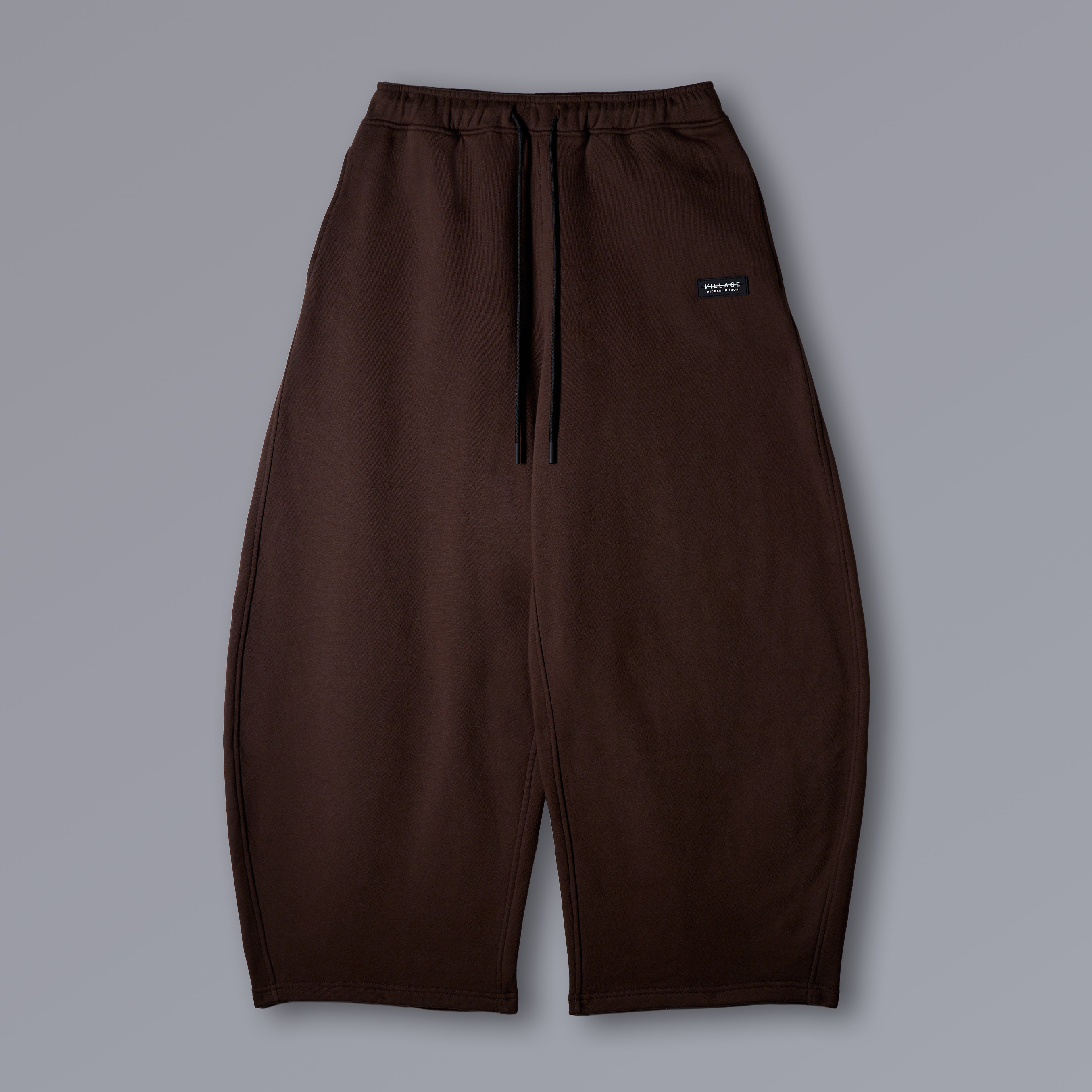ESPRESSO Hakama Sweatpants in brown, wide-leg barrel fit