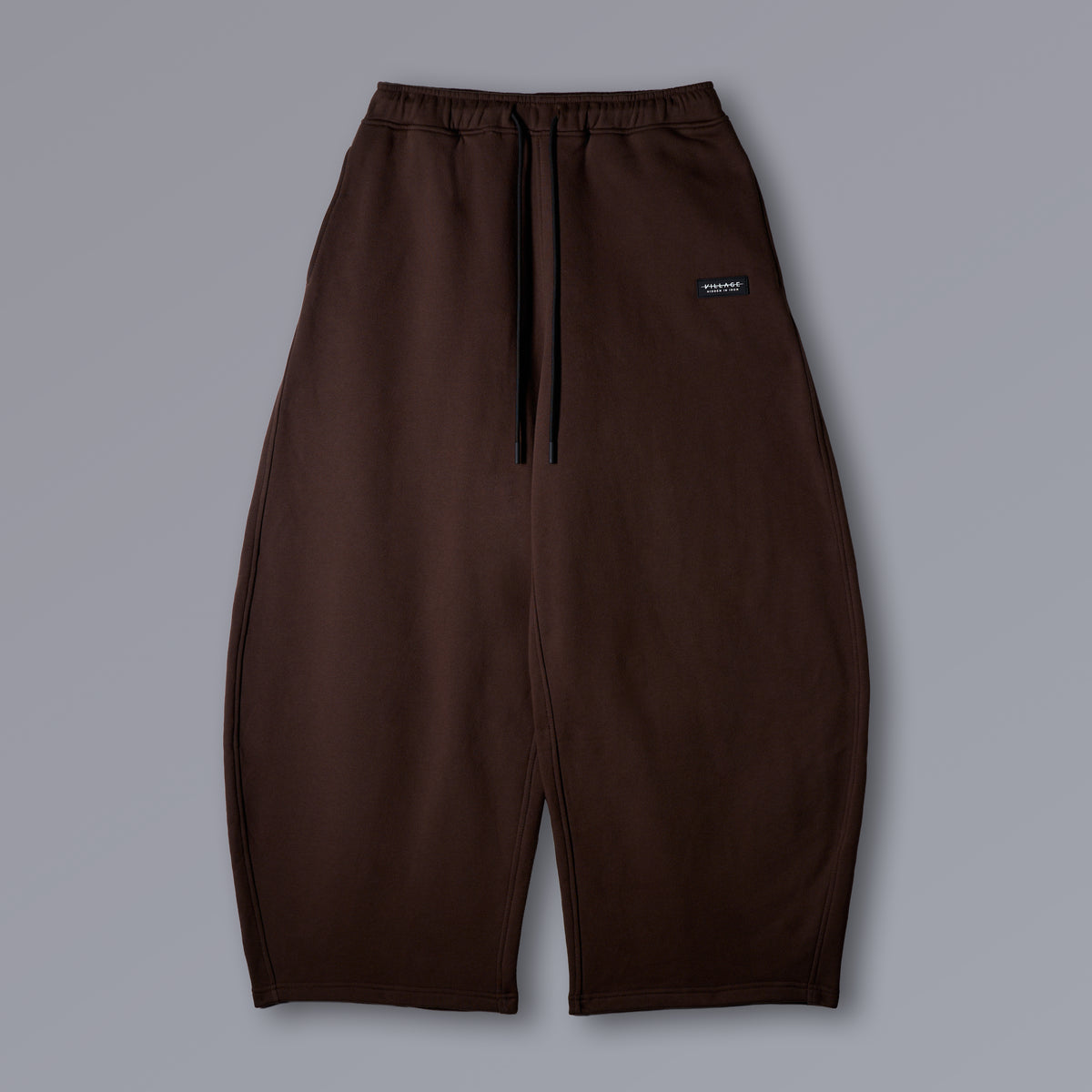 ESPRESSO Hakama Sweatpants in brown, wide-leg barrel fit