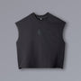 ETERNAL Cutoff Tanktop in dark grey French terry, raw-edge cropped fit