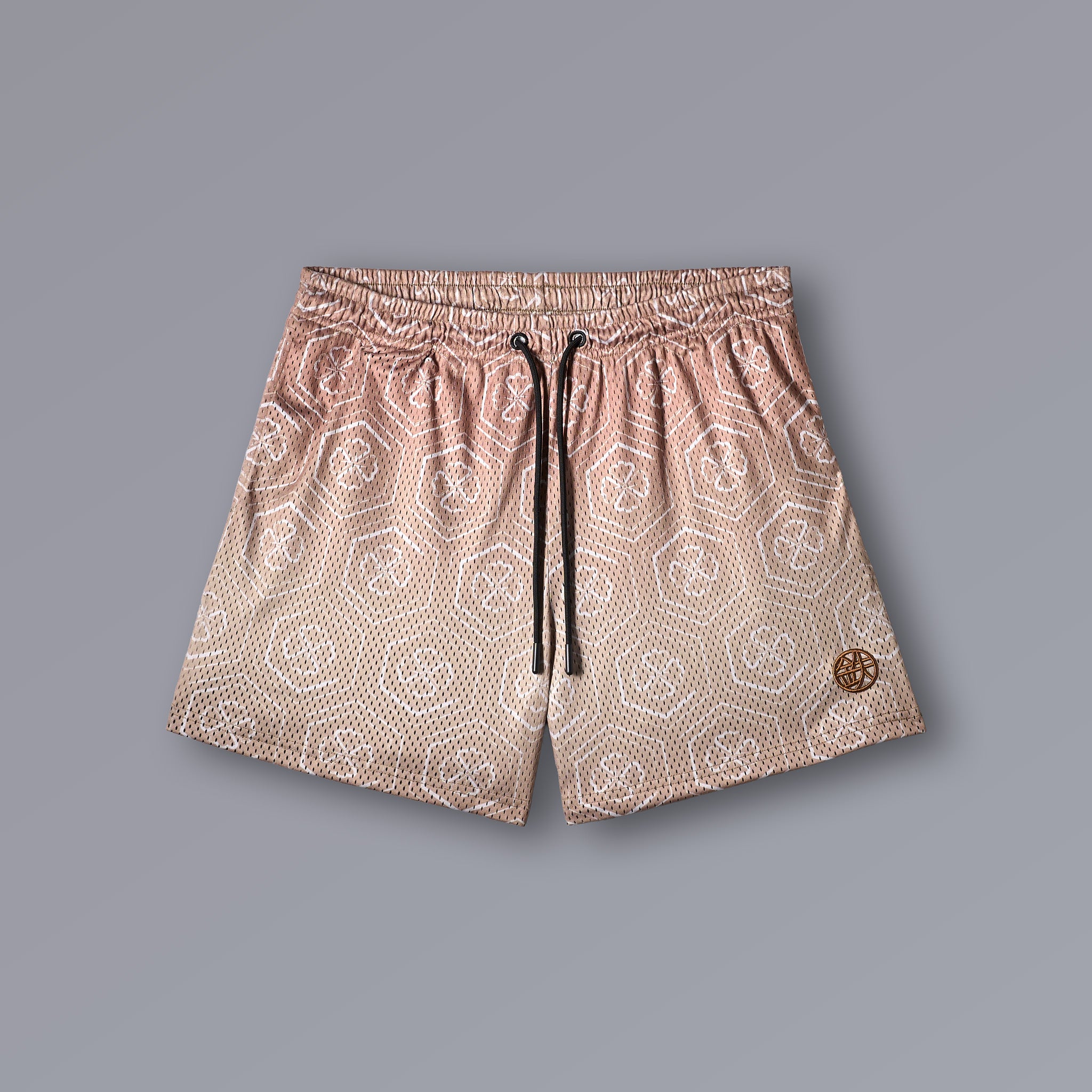 TERRACOTTA TORTOISE Athletic Shorts in terracotta with tortoise-shell pattern