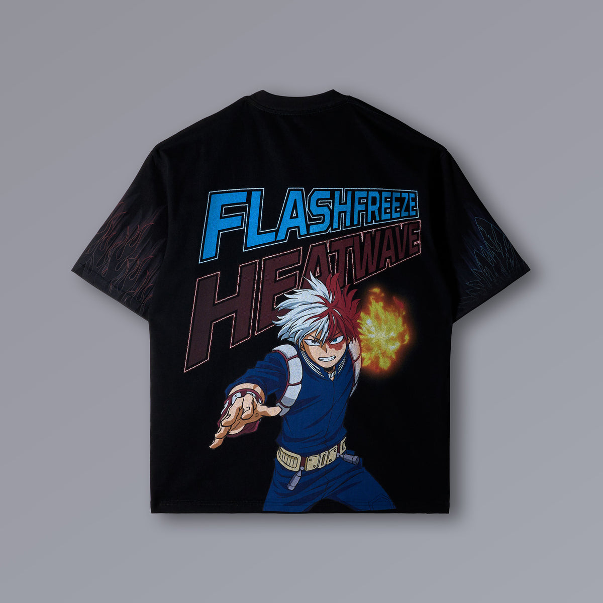 SHOTO oversized heavyweight pump cover with ice and flame graphics