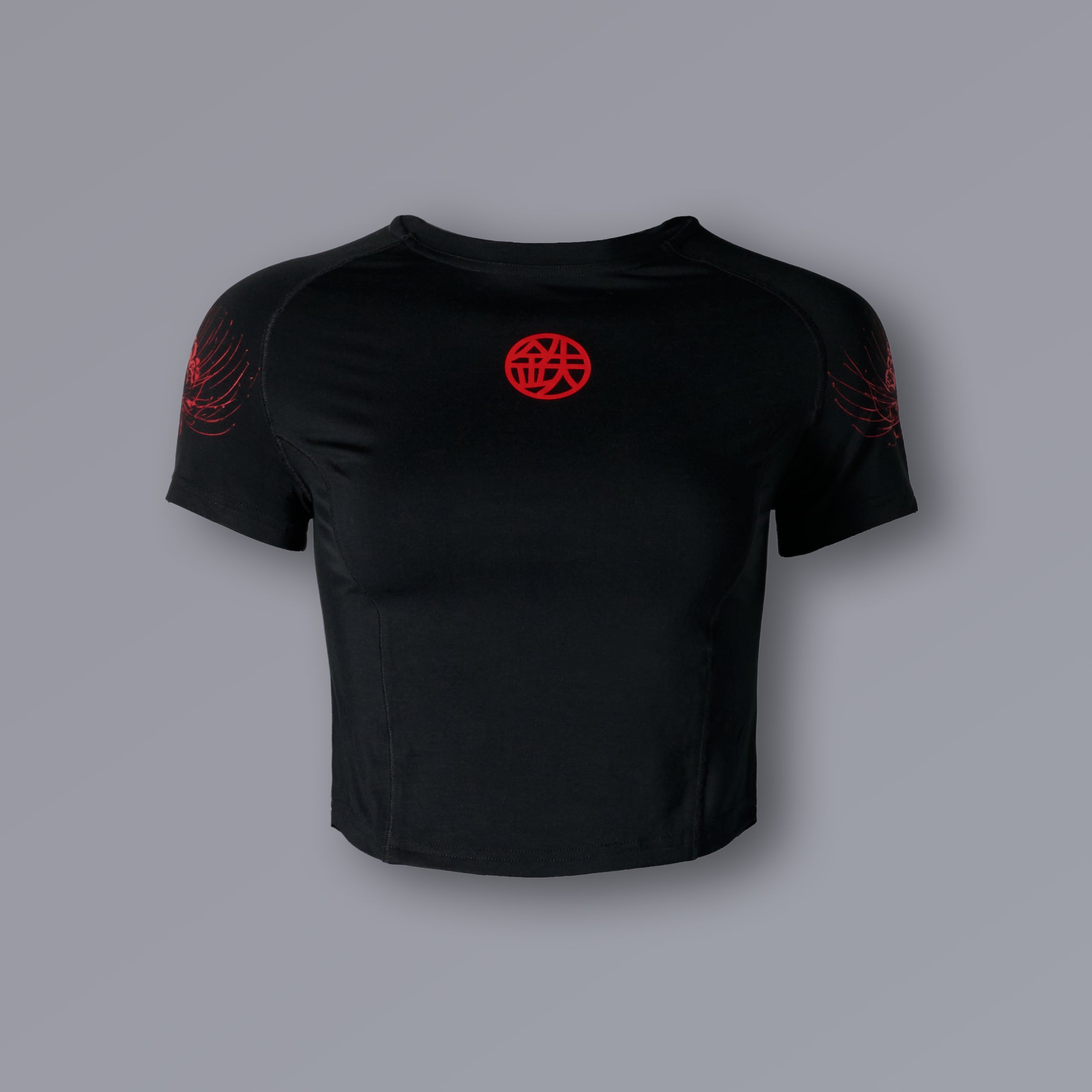 RED SPIDER LILY Baby Tee in black Void colourway with Tokyo Ghoul artwork