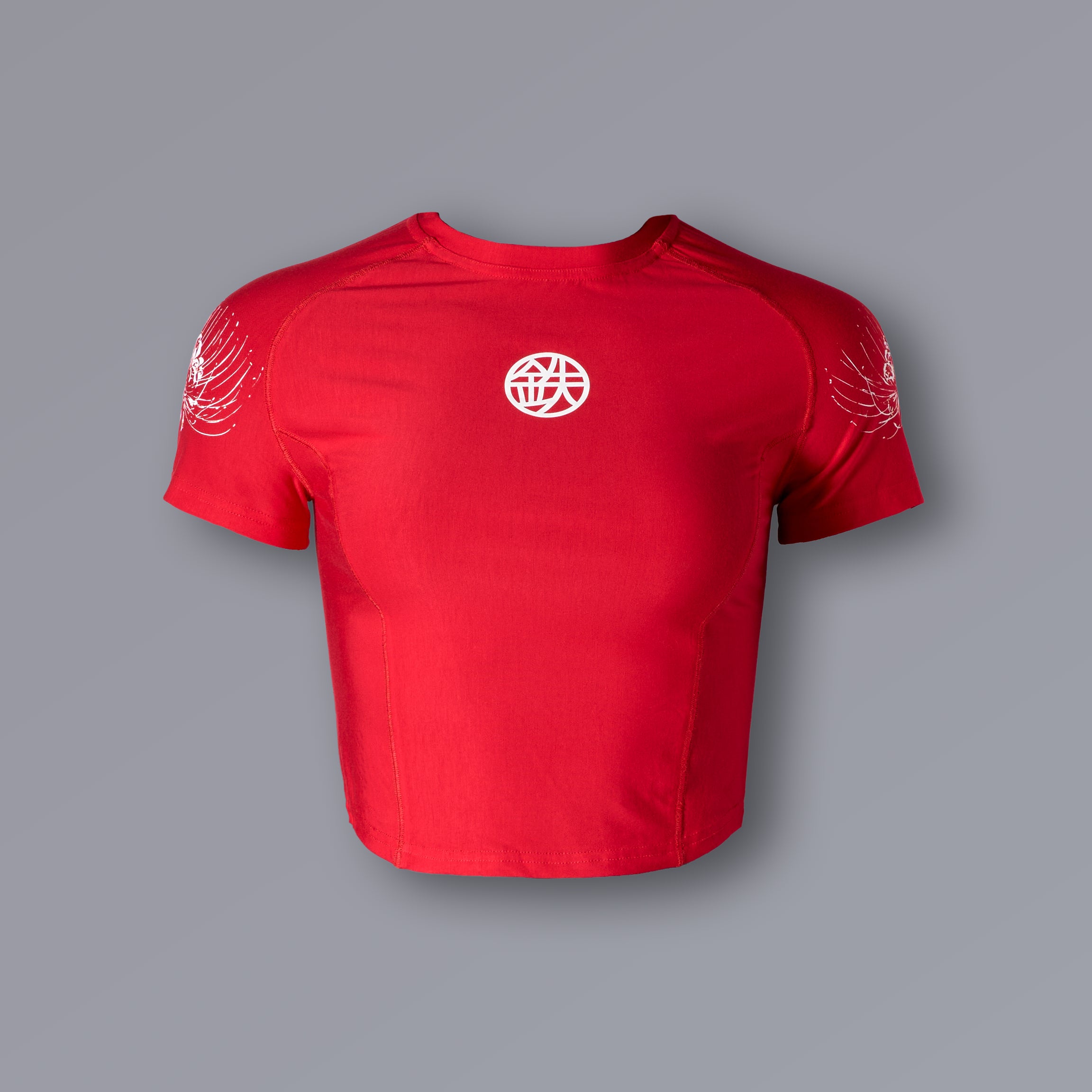 BABYL Tシャツ　紅AKATUKI SU-L RED SPIDER LILY Baby Tee in Bloom