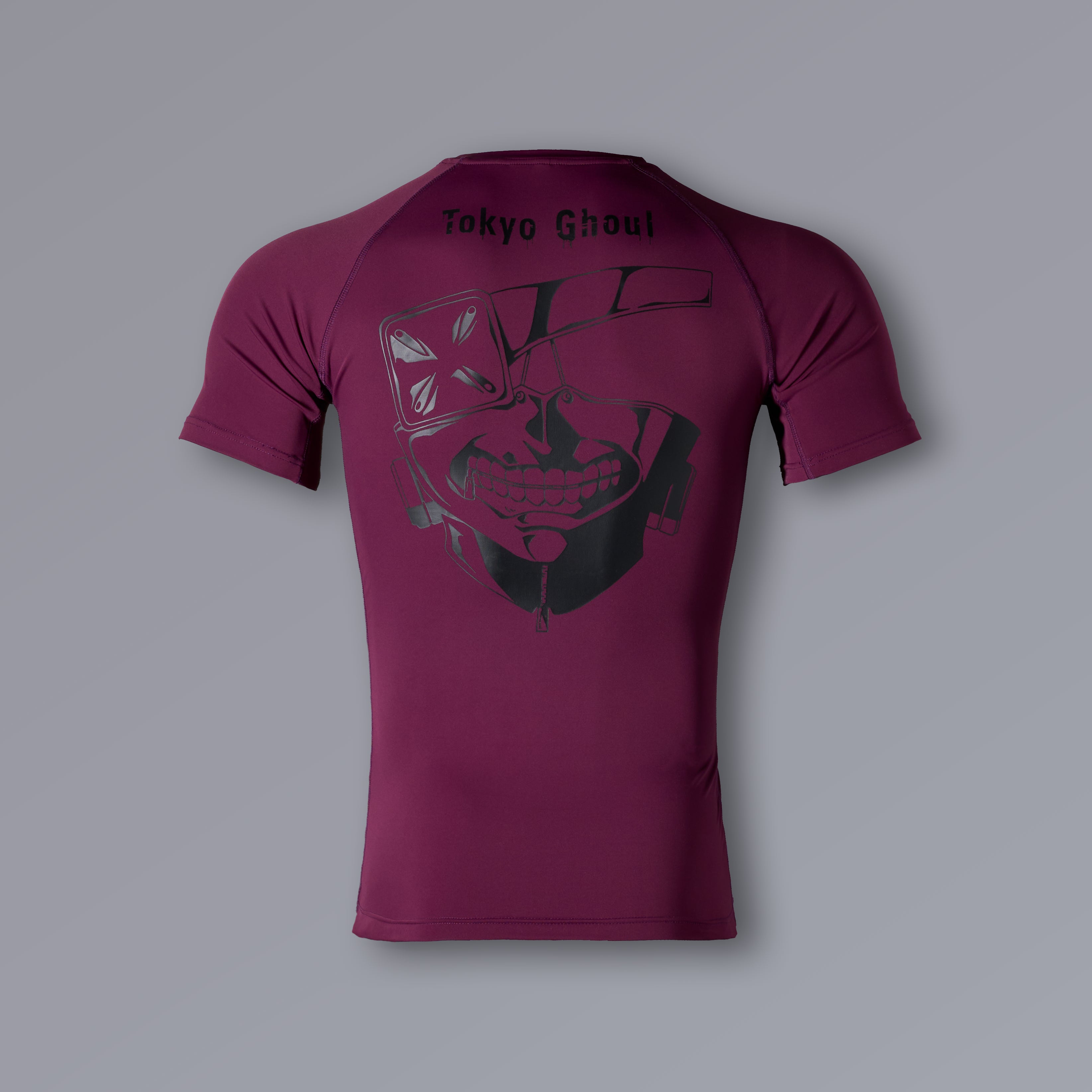 EYEPATCH Compression Shirt in plum with Tokyo Ghoul mask artwork