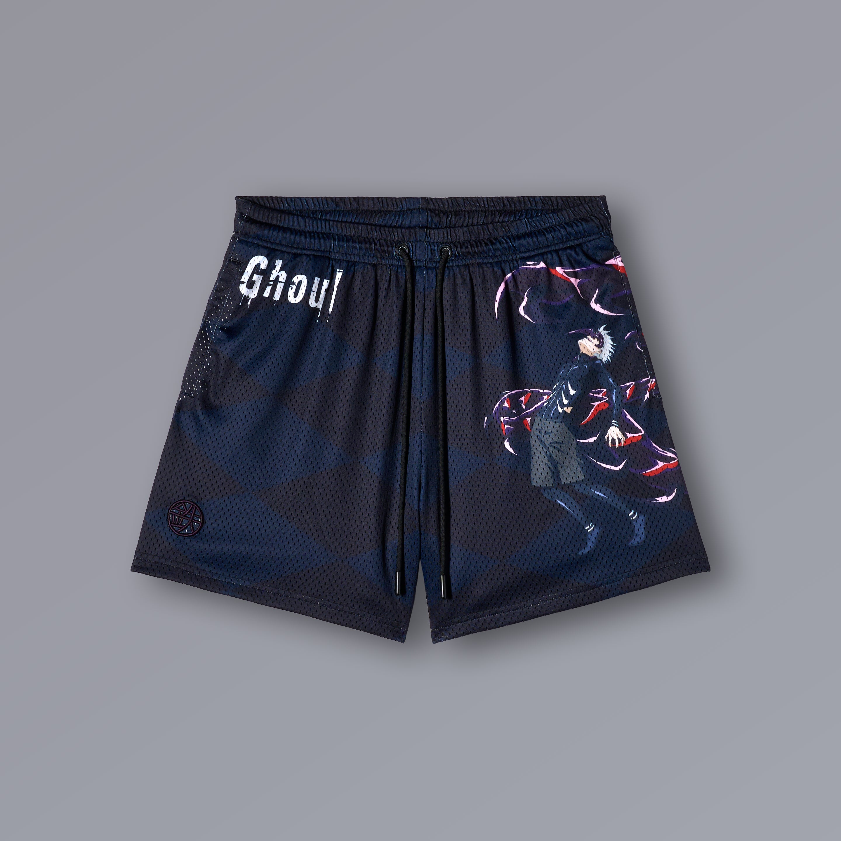 CENTIPEDE Athletic Shorts with Tokyo Ghoul artwork, 5-inch mesh