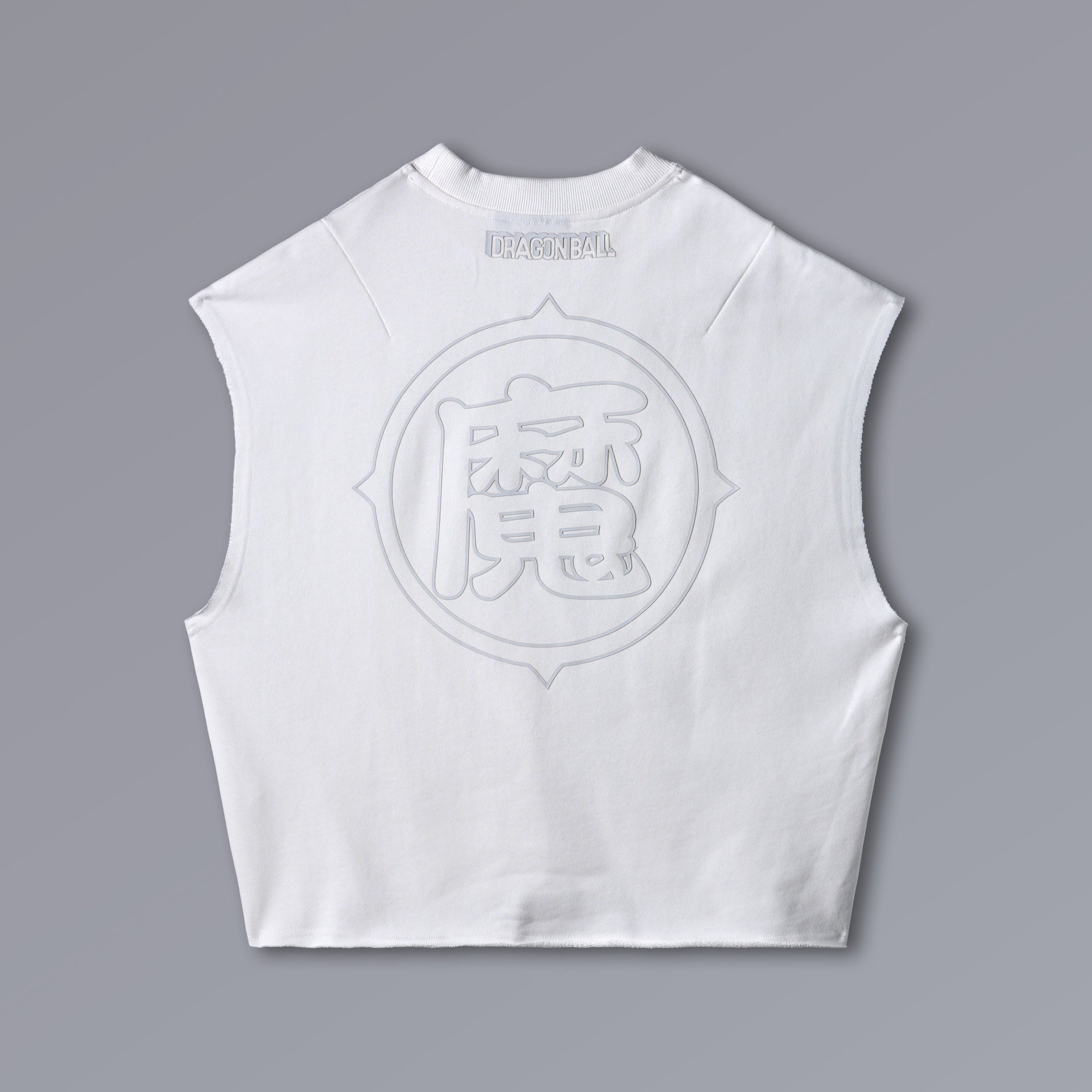 PICCOLO Cutoff Tanktop in Dragon Ball green, raw-edge cropped French terry