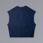 CAPSULE CORP Cutoff Tanktop in Dragon Ball blue, raw-edge cropped French terry