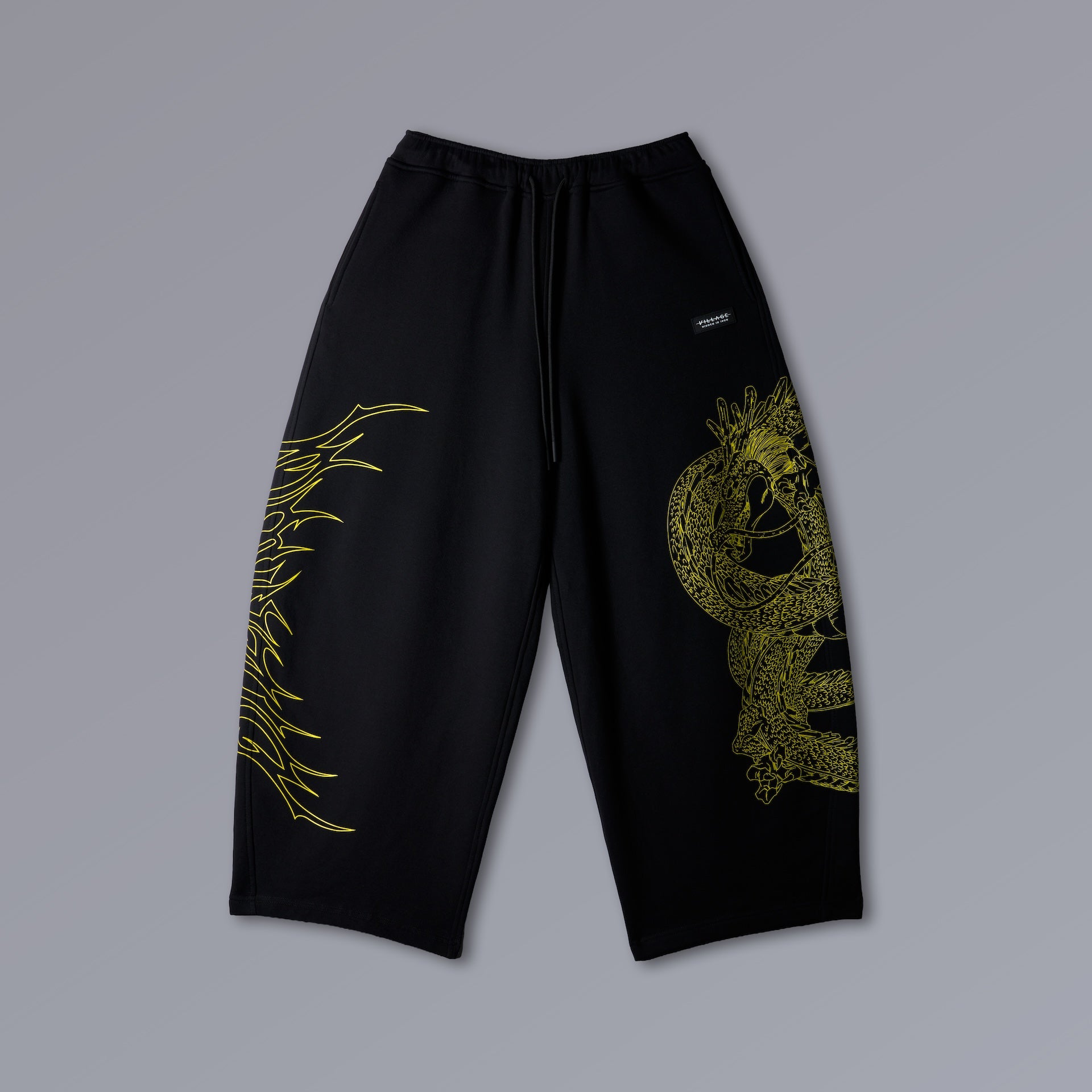 SHENRON Hakama Sweatpants with Dragon Ball artwork, wide-leg barrel fit