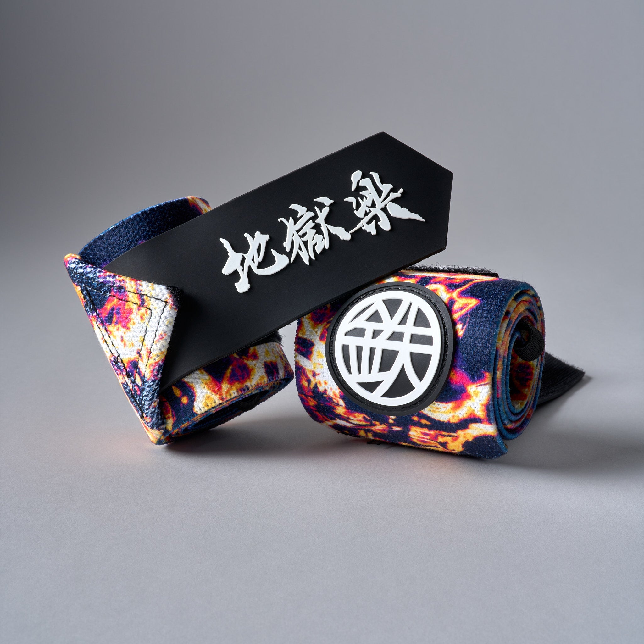 ASCETIC BLAZE anime wrist wraps with Hell's Paradise flame artwork