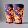 ASCETIC BLAZE 7mm anime knee sleeves with Hell's Paradise flame artwork
